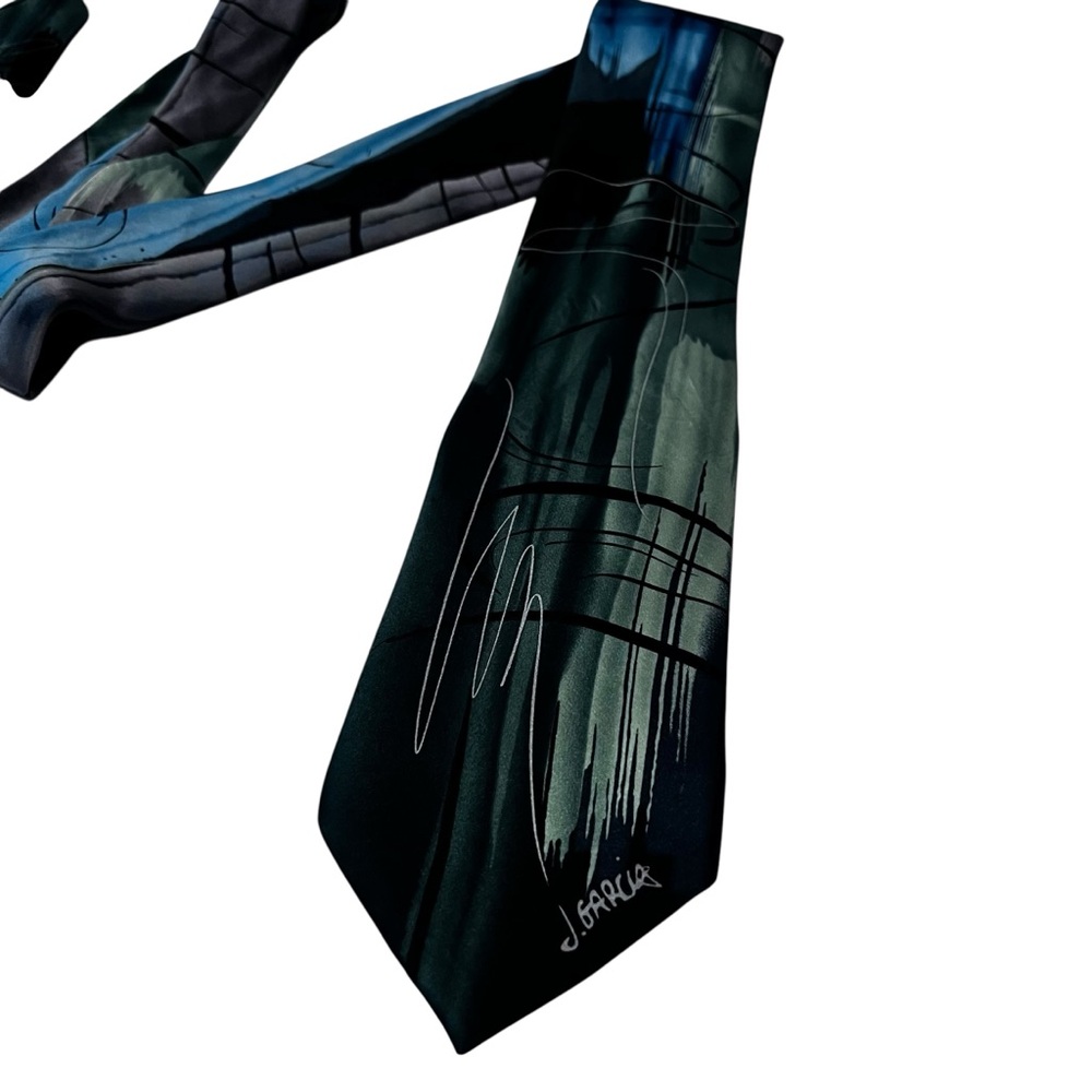 J Garcia Mickey Silk Tie Artist Proof No.‎ 10 Blue Green Abstract 60”